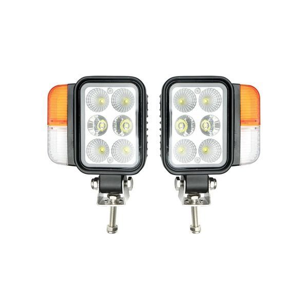 Комплект универсални фарове за трактори, ляв и десен, с led 10-80v, цв