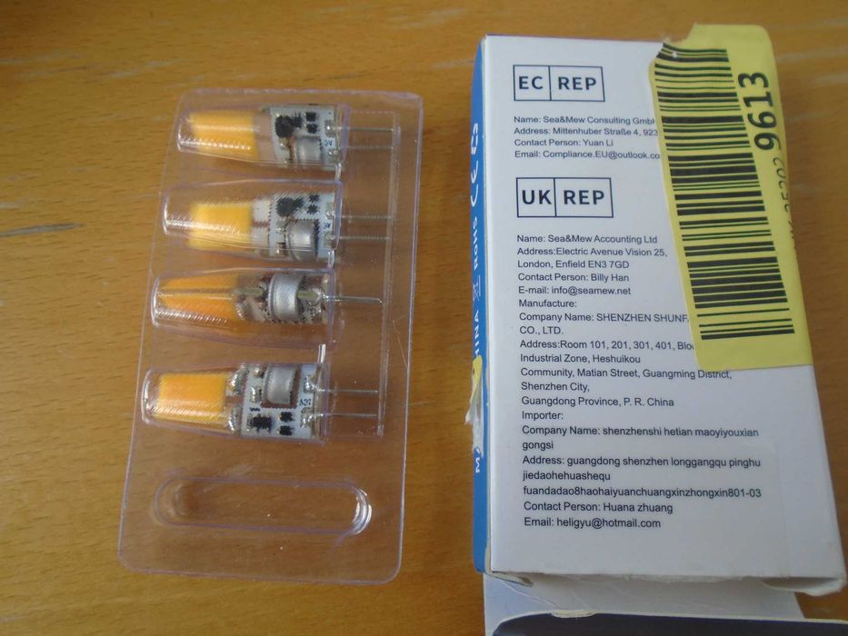 Set 4 becuri mini LED G4 12V lumina calda Warm White - Noi la cutie