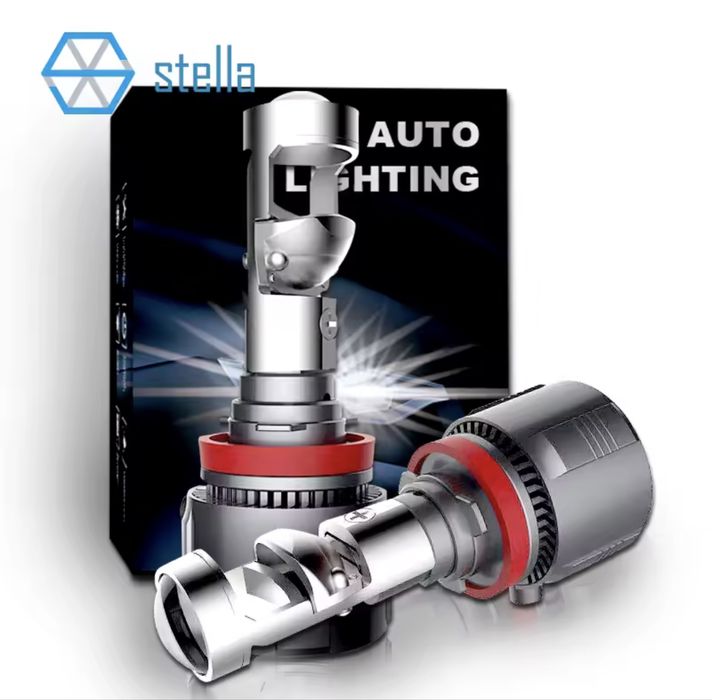 NOU Becuri Stella LED H7  cu lupă + CANBUS integrat 10000 Lumeni