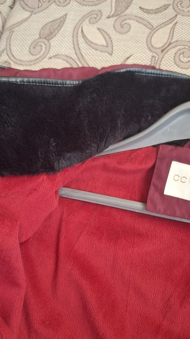 Топло дамско яке бордо