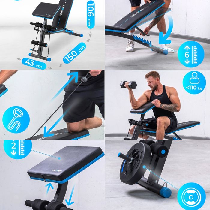 Bancă bodybuilding Thunder /  Multifuncțională / Nouă / Asamblată / Prețul este fix !