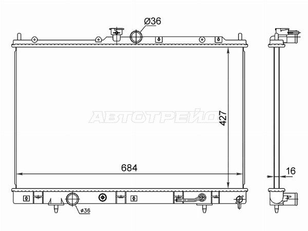 Радиатор Mitsubishi Outlander