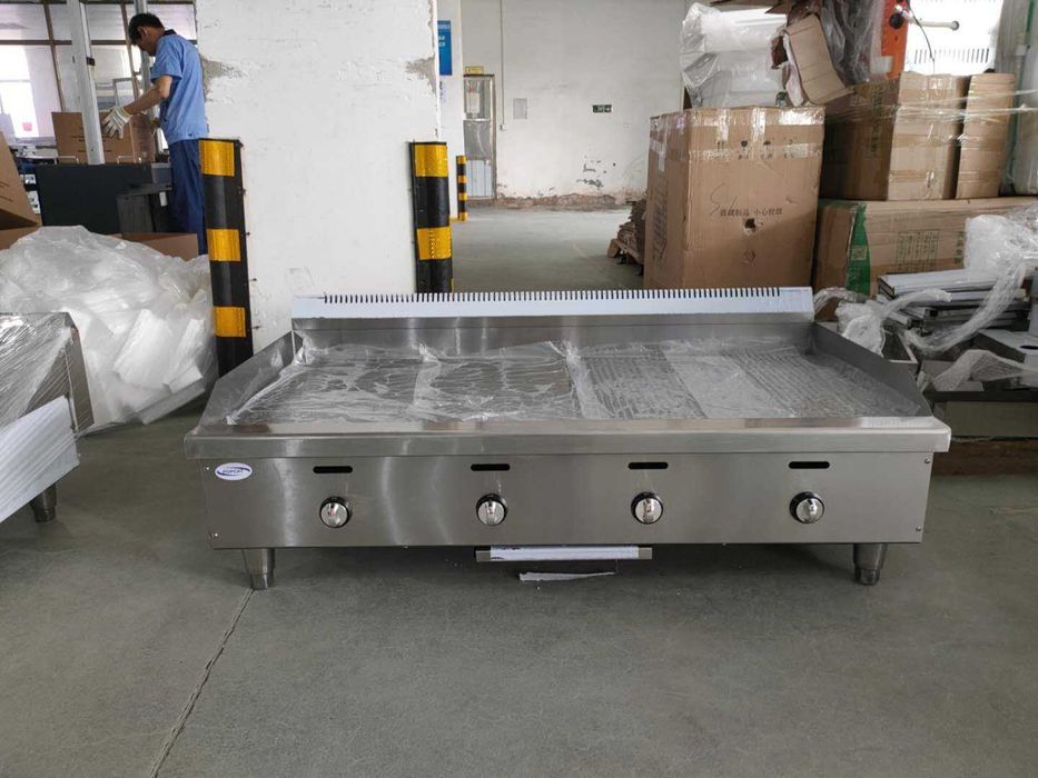 Plita gaz profesionala neted si striata 1.2m 4 zone- Transport Gratis