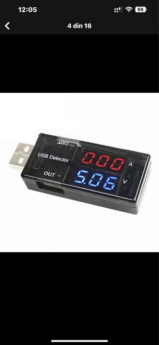 Voltmetru USB care indica tensiunea si amperajul
