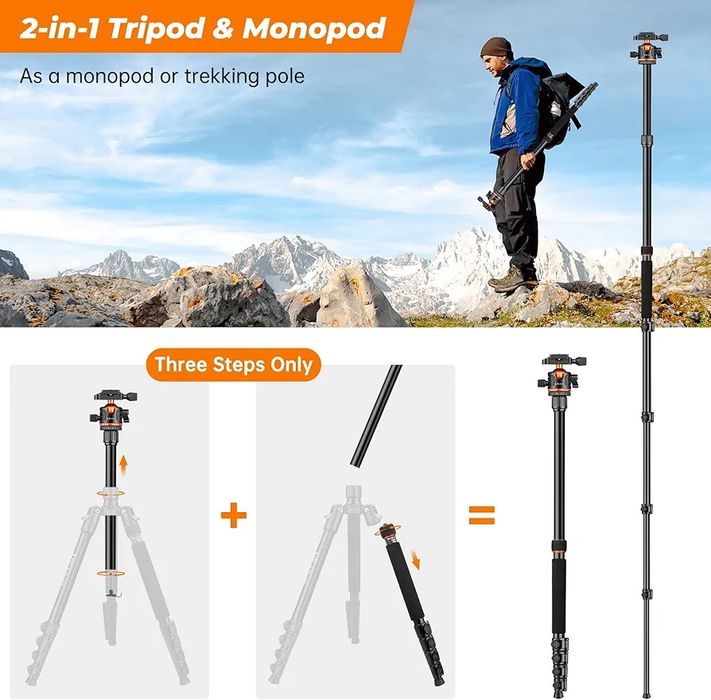 Статив за камера и смартфон Victiv 200 cm (2-в-1) статив и монопод