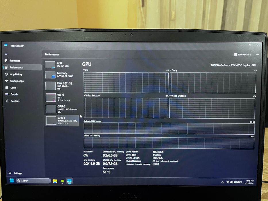 Laptop MSI thin gf63