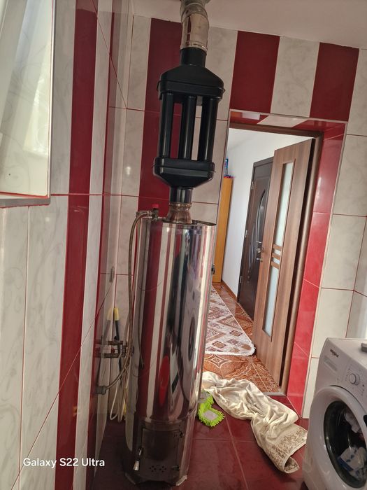 Vând boiler pe lemne și electric de inox de  120 litri