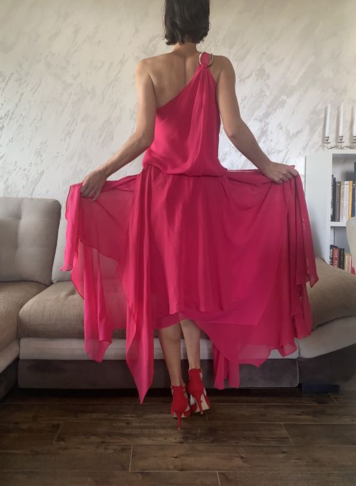 Розова рокля от 100% коприна НОВА