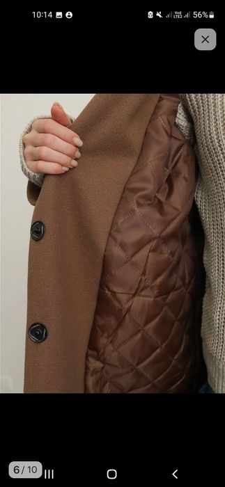 Пальто 46 размер кэмел демисезон