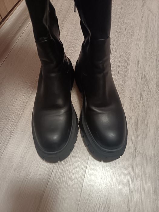 Дамски кожени ботуши (чизми) 38 размер ZARA