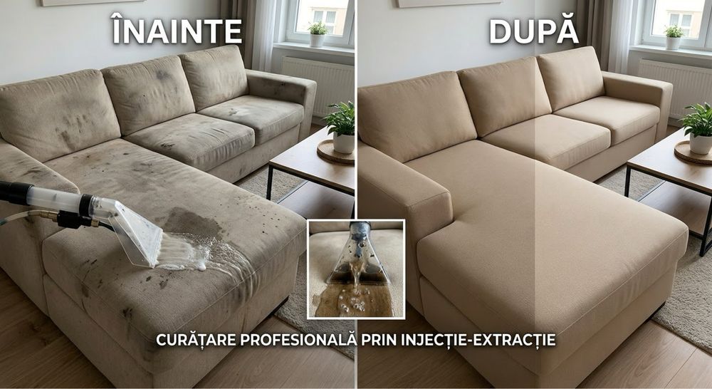 Curățare Canapele, Colțare, Fotolii și Scaune – Injecție-Extracție