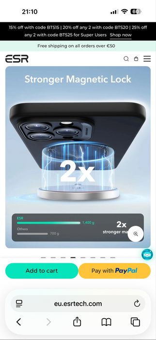 ESR Оригинален Калъф iphone 16 pro MAX