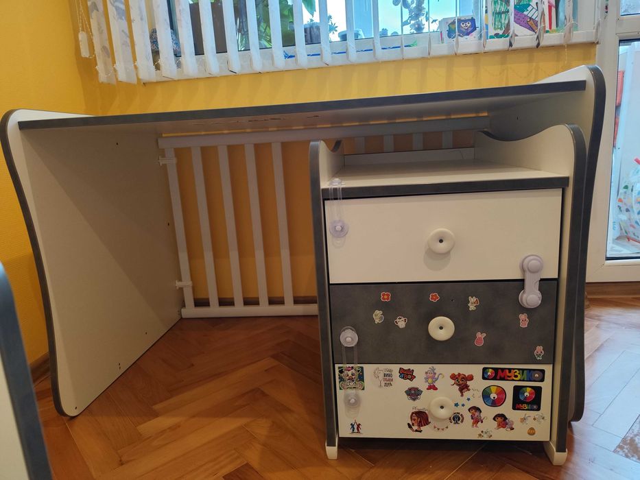 Бебешко легло LORELLI Maxi Plus 70/160 Бяло/Stone Grey + Матрak