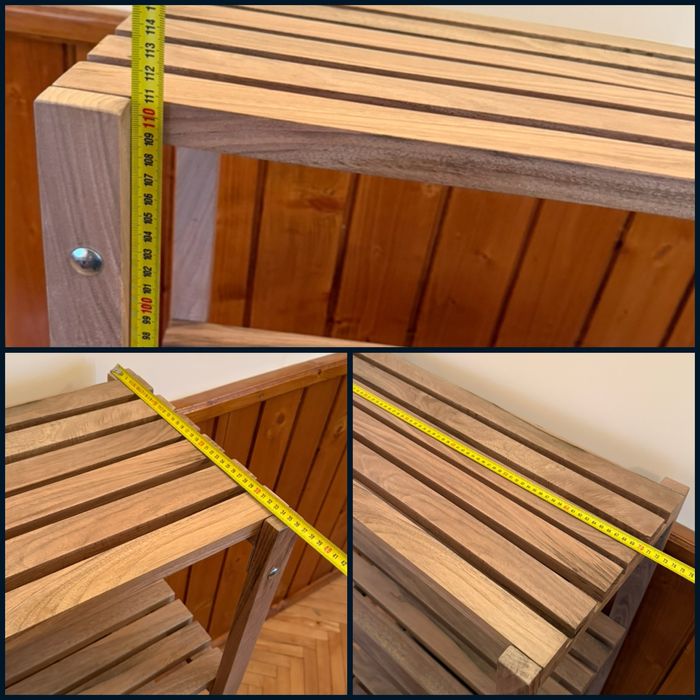 Raft din nuc masiv, design minimalist