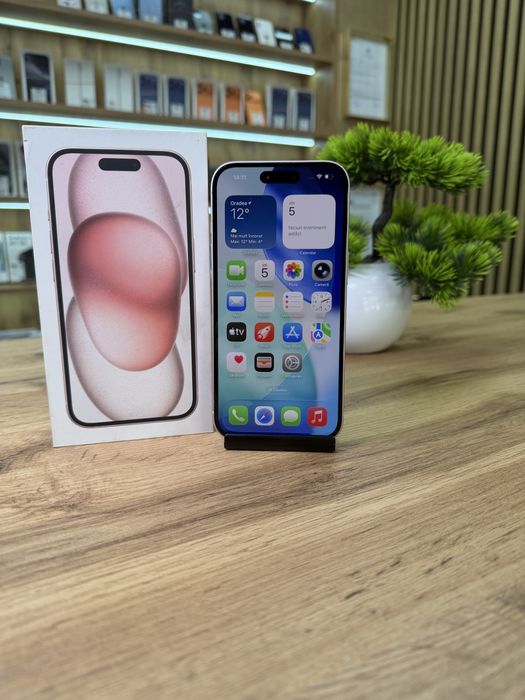 ‼️iPhone 15 128Gb Pink - Sanatate bat.100% - Garantie 12 luni