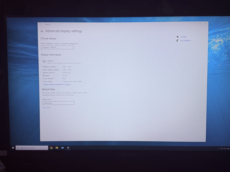 Monitor gaming Lenevo Legion 240 hz