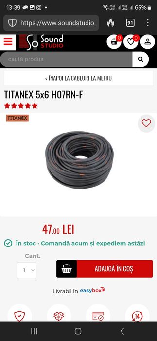 Cablu curent cupru 380v trifazic TITANEX 5x6 mm², black, H07RN-F 5G6 N