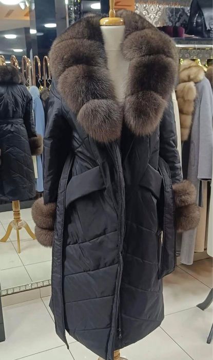 Дамско яке палто от естествен косъм