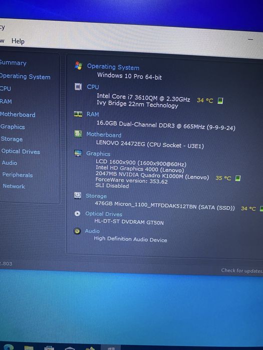 Laptop lenovo intel i7 16gb ram ssd 500gb
