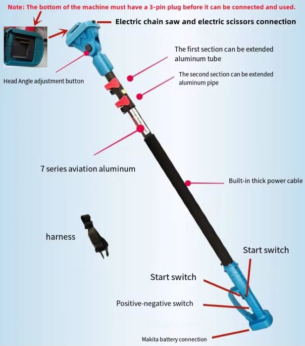 Акумулаторна резачка за дърва и клони с 2 литиевойонни батерии-48v с и