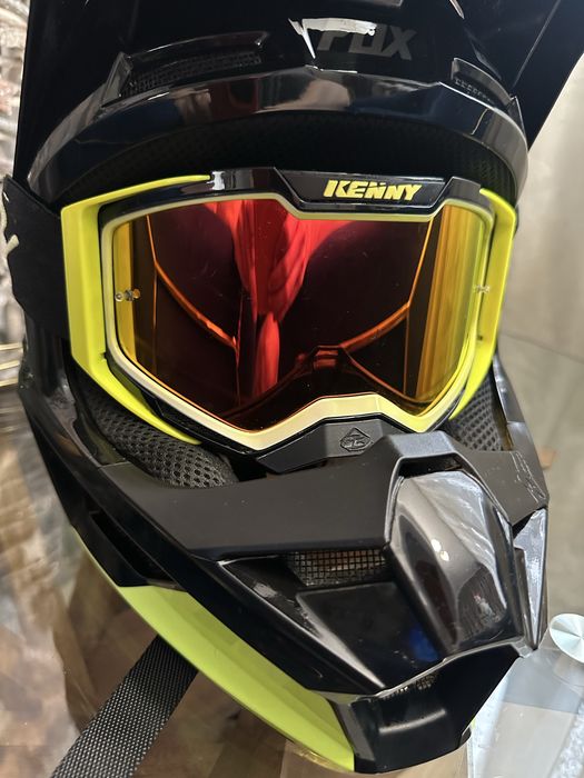 Cască motocross FOX bărbați, mărimea L + ochelari KENNY