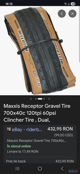 2 anvelope Maxxis Receptor 700x40c noi-noute