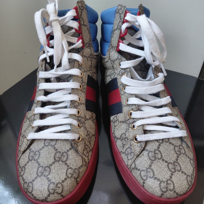 Оригинальные высокие кеды Gucci в редкой расцветке оригинал