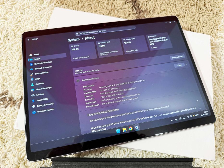 Tableta Microsoft Surface PRO 11 Snapdragon ELITE OLED 16GB 1TB Cover