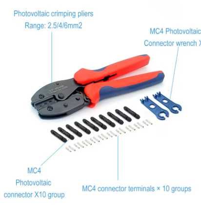 Set de clești de sertizare Panouri Fotovoltaice MC4 2,5/4/6 solar