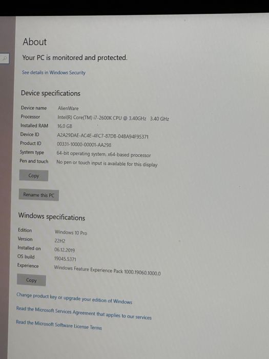 Pachet complet pc alienware aurora 3