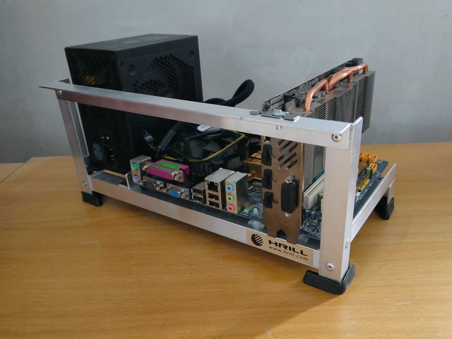 Стойка за AI компютър майнинг алуминиева рамка кейс шаси риг кутия