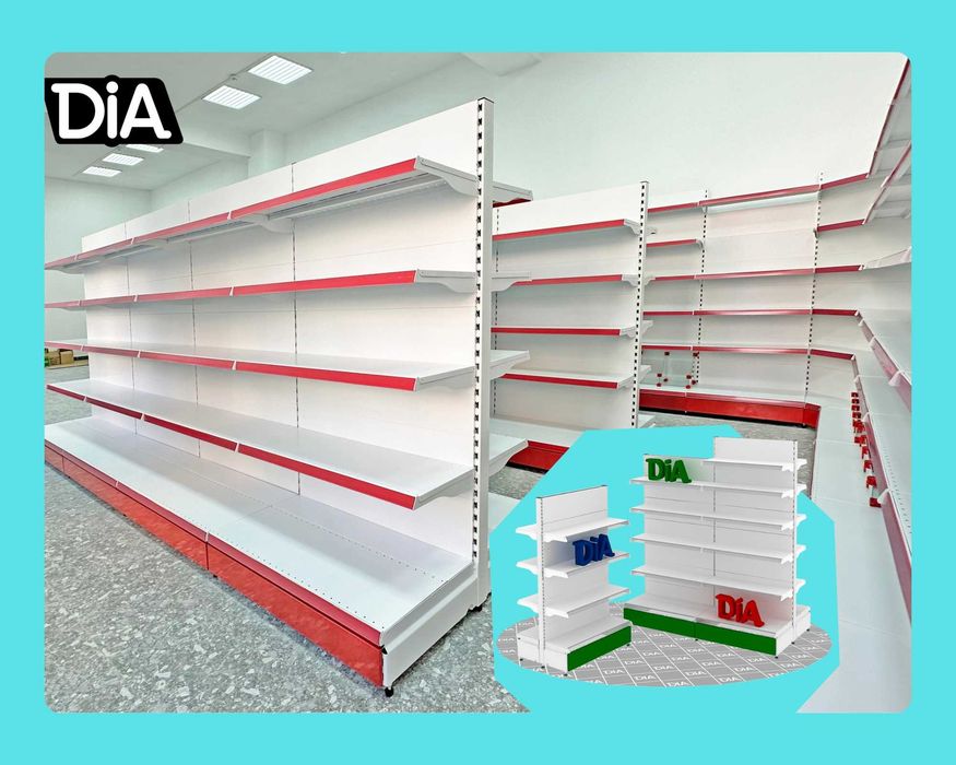 Стеллажи торговые, металлические полки, железная мебель