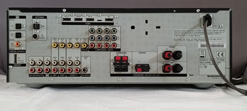 Receiver AV 5.1 SONY STR-KG800 -Amplificator Home Cinema HDMI, Optic