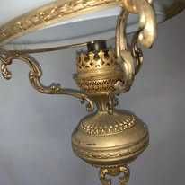 Candelabru terasa din bronz cu abajur de sticla murano