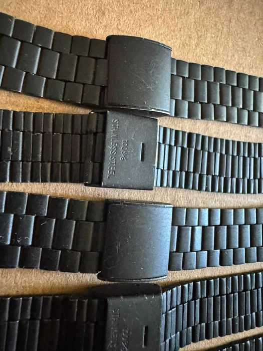 Lot 5 brățări ceas 18 mm din oțel inoxidabil, negre + curea silicon cu telescoape cadou