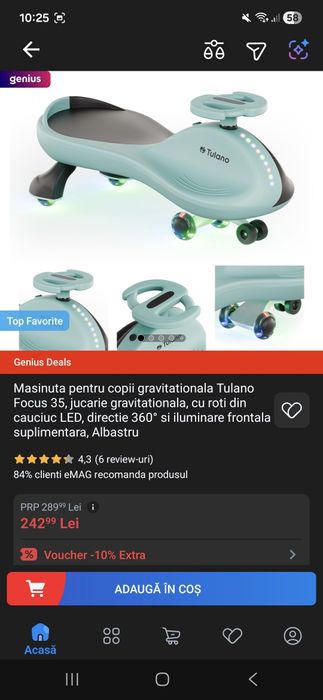 Mașinuța pentru copii gravitațional noua