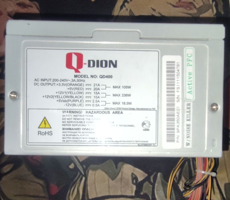 блок питания для компьютера Q-Dion, модель QD400.