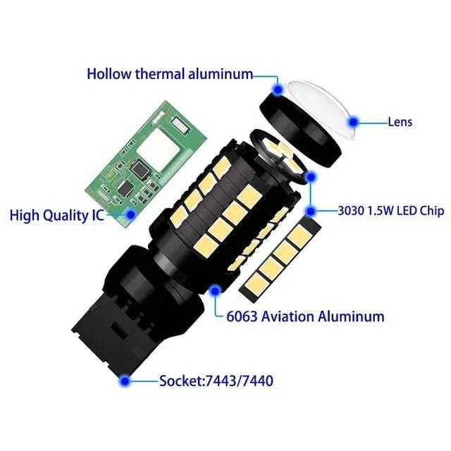 Set 2 led auto W21w/5w, P13w , p21w 27 SMD alb canbus pozitie daylight