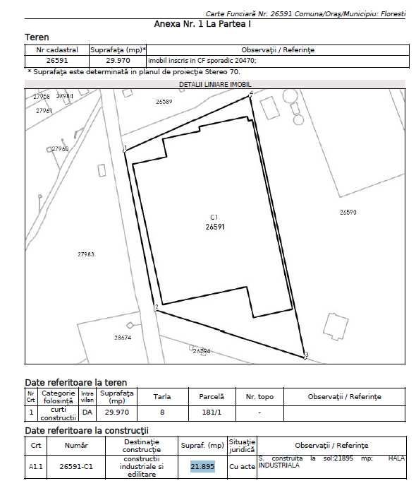 Vand teren + hala in judetul Prahova, localitatea Floresti - 29.970 MP