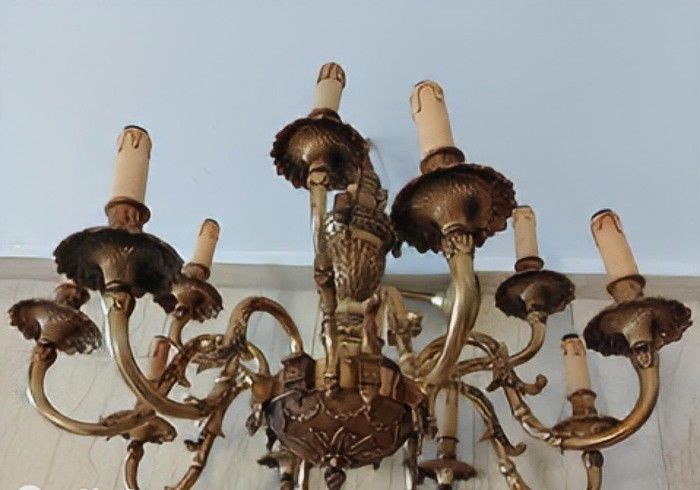 Boem candelabru de dimensiuni impresionante din bronz masiv in stil fr