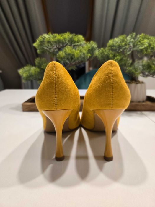 Дамски обувки на ток - жълти