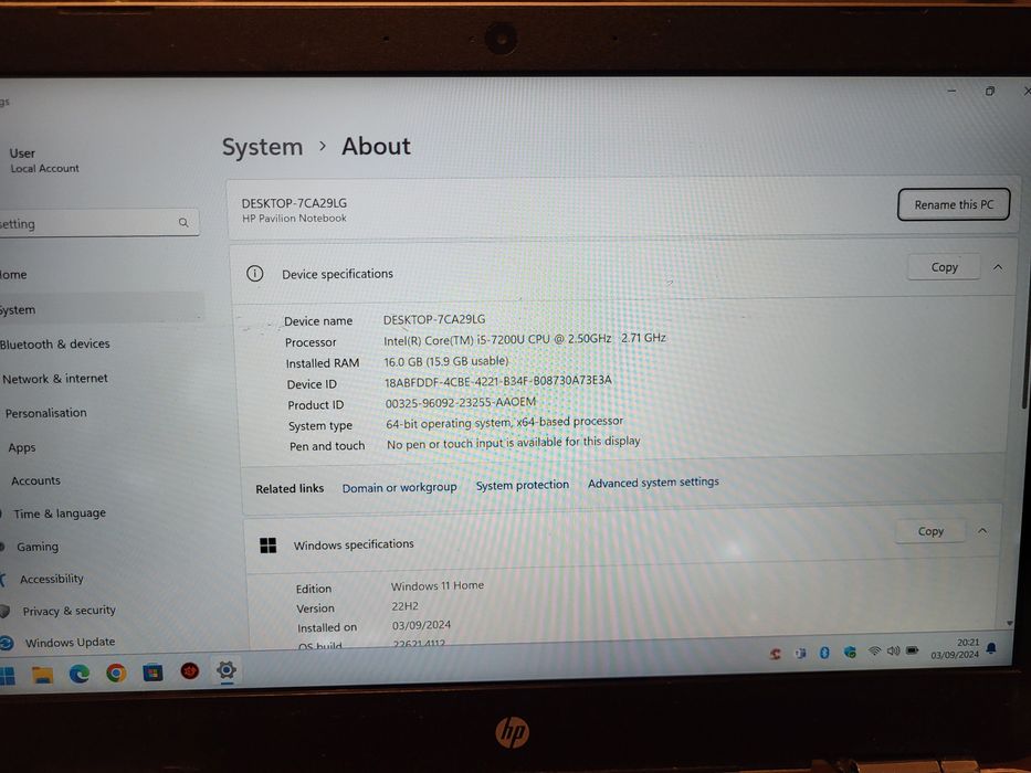 HP Pavilion 14-al174no Core i5-7200U 2.5 GHz 16Gb DDR4 256Gb M.2 SSD