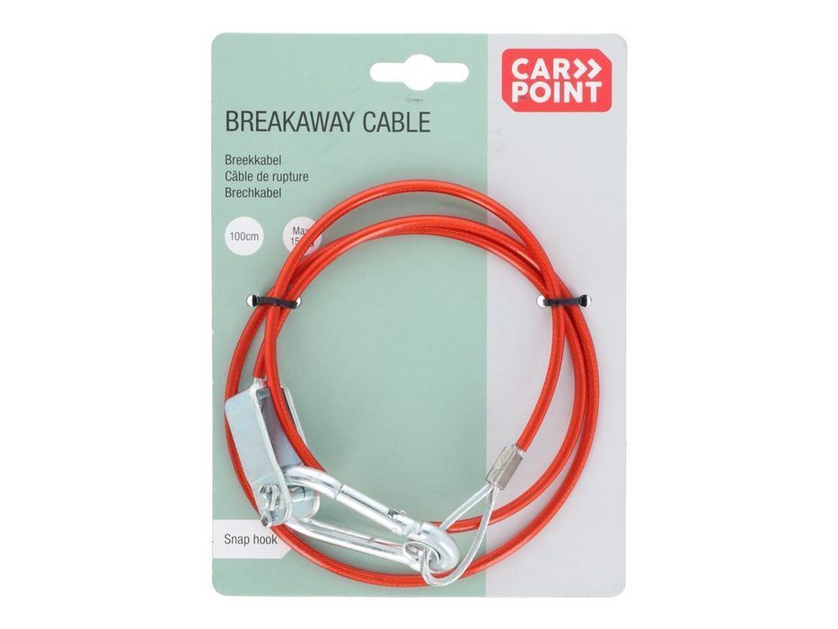 Cablu siguranta remorca auto Carpoint 150kg / 1500N, 100 cm, 1 buc.