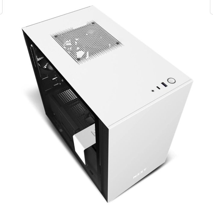 Carcasa gaming NZXT H210 Mini ITX Tempered Glass (Matte White)