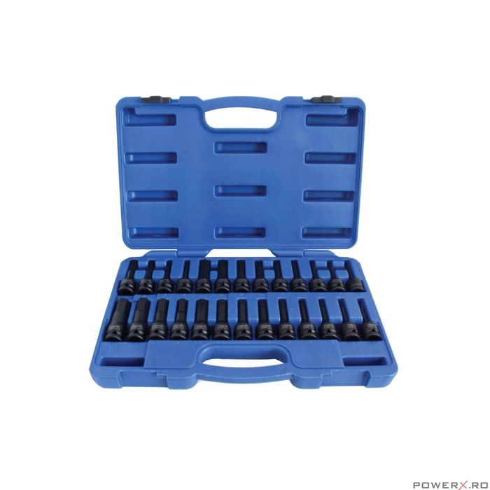 Set biti, imbus, torx, spline, de impact, 1/2, 26 piese, Asta