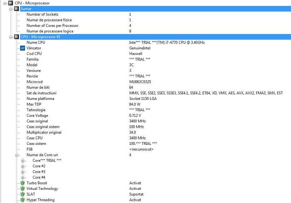 Procesor Intel Core i7-4770 3,40Ghz Turbo 3,90Ghz,8MB,Socket 1150,Haswell