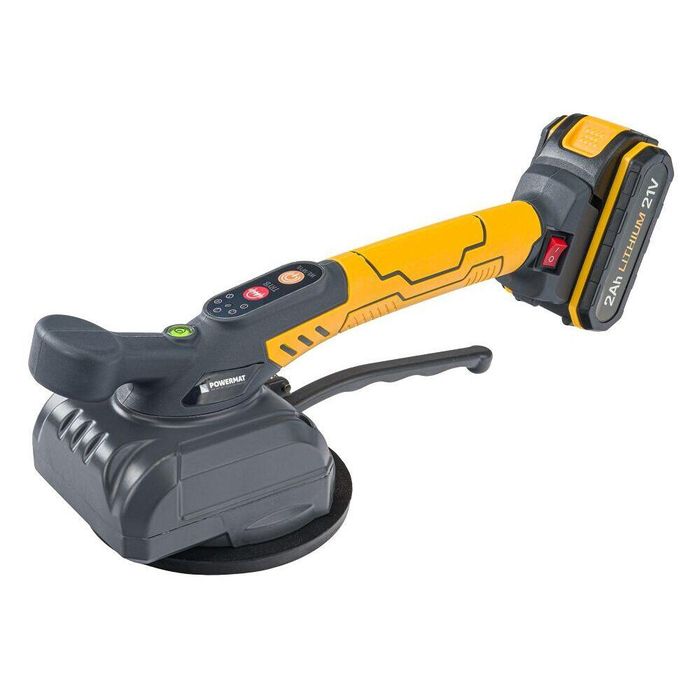 Ventuză vibratoare pentru plăci, 130mm, baterie 2x 2Ah, Powermat