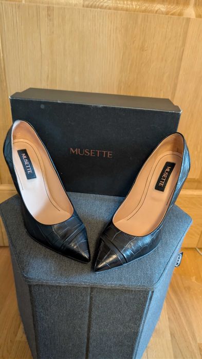 Pantofi musette stiletto negri
