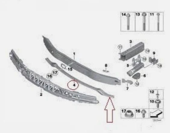 Armatura inferioara bara fata BMW 3 GT F34 7294912