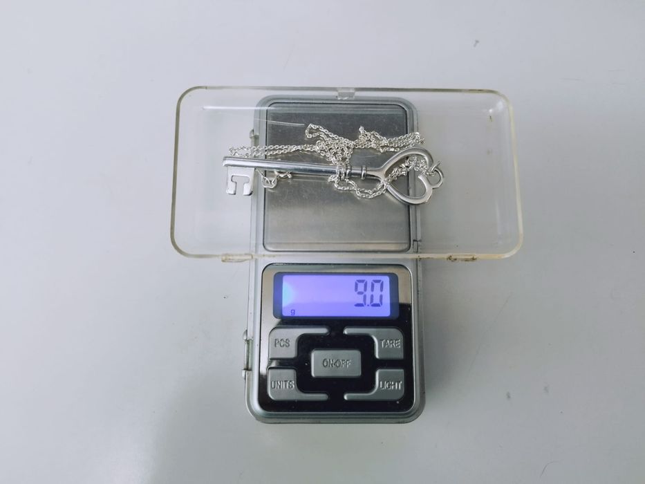 Vechi colier lant din argint 925, BNH, pandantiv de argint 925 in forma de cheie